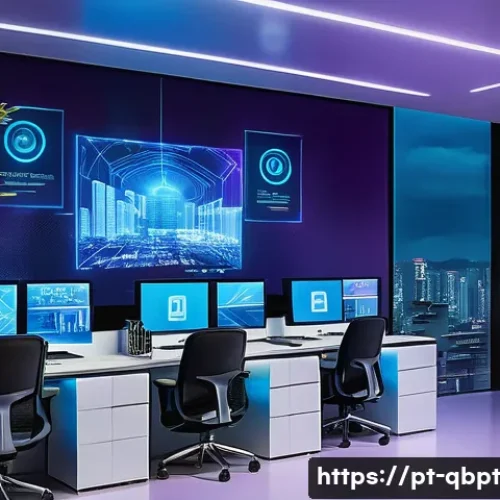 Home 30 양자 기술과 기존 기술의 통합 - A futuristic corporate office environment in São Paulo, Brazil, showcasing a sophisticated hybrid qu...