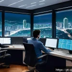 양자 정보의 보안과 보호 기술 - A futuristic Brazilian research laboratory focused on post-quantum cryptography, with diverse scient...