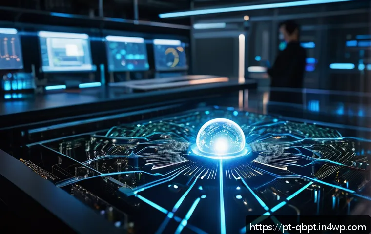 양자컴퓨팅의 과학적 기초 - A highly detailed futuristic laboratory scene showcasing quantum computing technology, featuring sci...